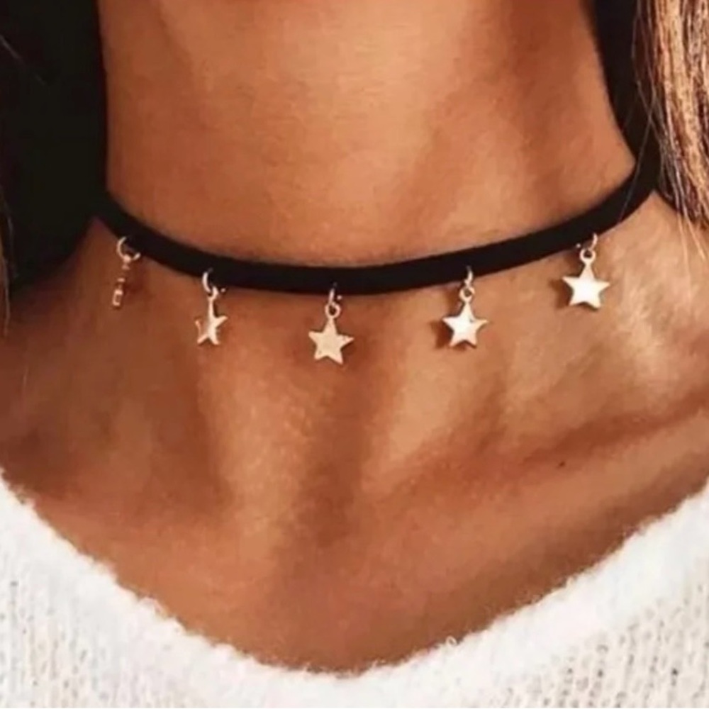 Gold Star Fringe Choker